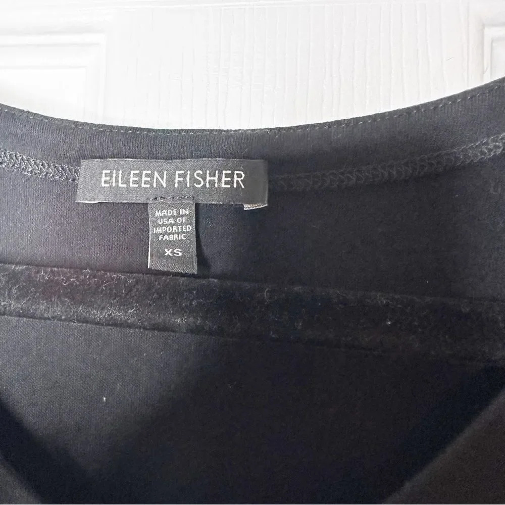 EILEEN FISHER Long Sleeve Scoop Asymmetrical Hem Tee Size XS Minimalist‎ Neutral - Picture 3 of 7